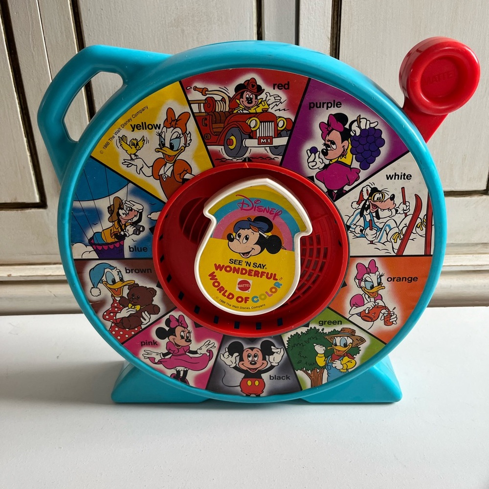 Vintage Mattel Disney See 'N Say Wonderful World of Color talking learning toy.
